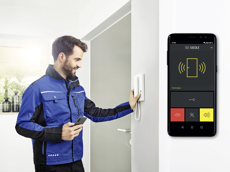 Für Neuanlagen und im Bestand: Die Siedle App bringt den Türruf sicher auf die mobilen Endgeräte der Bewohner.