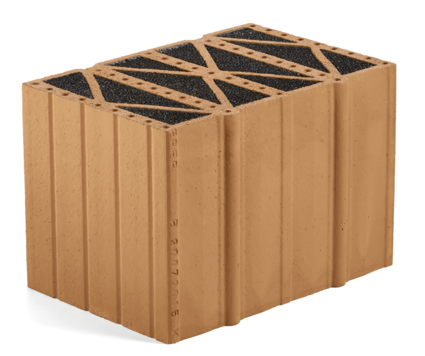 … sondern auch mit sortenreiner Trennbarkeit fürs Recycling: Der Hersteller nimmt abgebrochene Ziegel zurück und bereitet die Rohstoffe in der hauseigenen Anlage wieder auf.