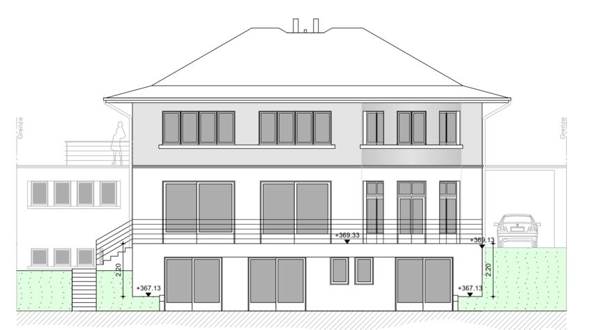 Einfamilienhaus als Modell für unterschiedliche Berechnungen.