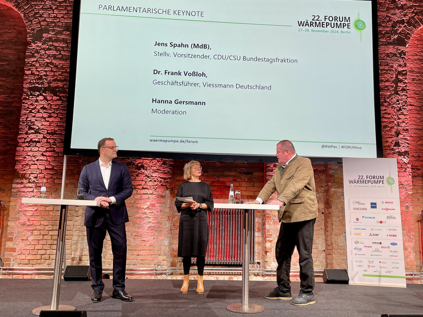 Frank Voßloh im Gespräch mit Jens Spahn: Beide stimmten in Bezug auf einen pragmatischeren Umgang mit der Wärmewende überein.