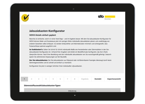 Über das Web-Tool www.jalousiekasten-konfigurator.de lassen sich Jalousiekästen online in acht Schritten maßgeschneidert konfigurieren.
