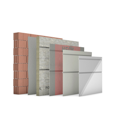 Der Systemaufbau mit den eingeschnittenen Dämmplatten erlaubt es, die WDVS-Fassaden wie gewohnt zu armieren, verputzen und abschließend zu streichen.