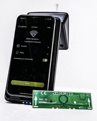 Das spätere Auslesen der Sensoren erfolgt mittels Scanner, Smartphone und App.