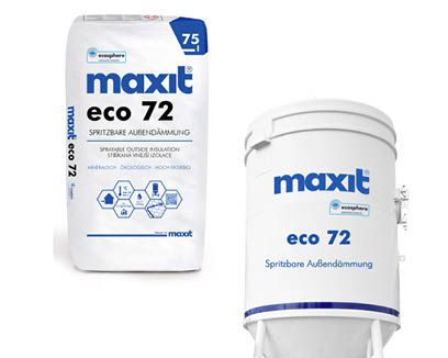3 Sowohl als Sackware als auch im Silo erhältlich: die neue Ecosphere-Spritzdämmung eco 72 von Maxit