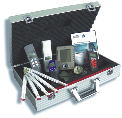 Gibt es auch als praktisches Bundle: Laser-Distanzmesser als Bestandteil eines „Bauphysik-Koffers“