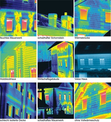 Ob Wärmebrücken, Luftundichtigkeiten, Leckagen oder Ausführungsmängel — dem „Röntgenblick“ einer Thermografie-Kamera entgeht (fast) nichts
