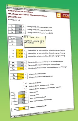 1 Ausschnitt aus der Excel-Rechenhilfe zur VDI 4650