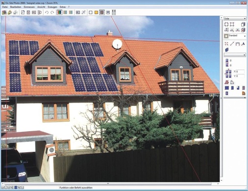 Alternativ lässt sich die „optische Wirkung“ auch mit fotobasierenden Aufmaß-/Präsentationsprogrammen visualisieren