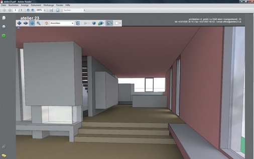 Auch virtuelle Rundflüge oder interaktive „Baubegehungen“ erlaubt das 3D-PDF-Format - © Foto: Adobe/atelier.23
