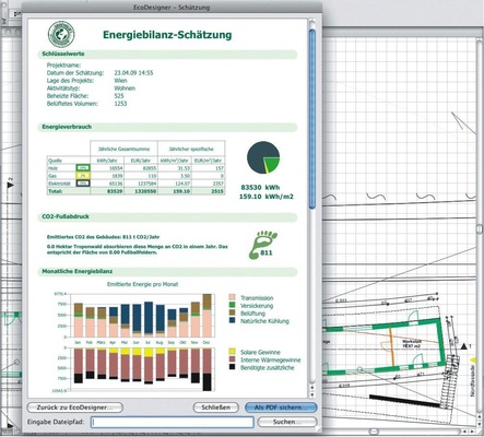 Energiebilanz-Steckbriefe machen Entwurfsvarianten energetisch vergleichbar - © Graphisoft
