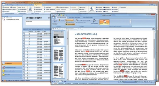 Über die Eingabe eines oder mehrerer Suchbegriffe, die sich unterschiedlich verknüpfen lassen, sind Dokumente in Sekundenschnelle auffindbar - © SER Solutions Deutschland
