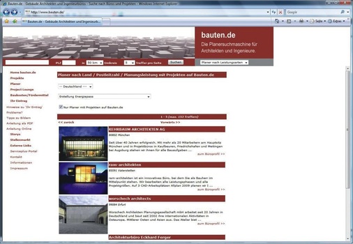 Beispiel einer für bestimmte Servicevertrags-Kunden kostenfreien ­Zusatzleistung: Werbung für Planerleistungen im Internet