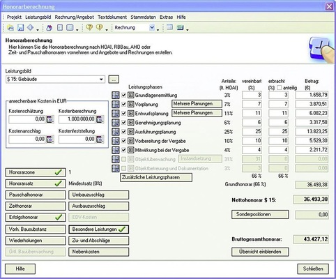 Wichtig ist eine flexible Honorarberechnung, die sich an die eigenen ­Anforderungen anpassen lässt.