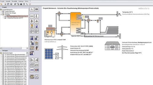 4 Auch Anbieter umfassender Gebäude- / Anlagensimulations-Programme haben diese um Wärmepumpen-Module erweitert … - © Velasolaris
