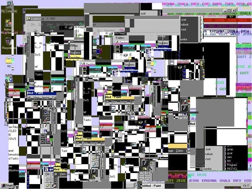 Viren können beispielsweise diesen „Bildschirmsalat“ verursachen.