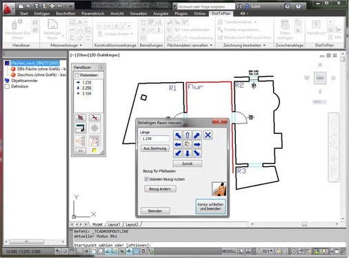 Über Referenzpunkte werden beim 2D-Grundrissaufmaß mehrere Raumpolygone zu kompletten Grundrissen zusammengefügt.