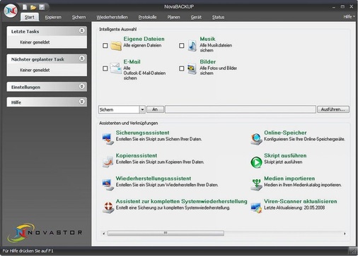 4 Die Backup-Software ist dank Windows-Standard und „intelligenten Assistenten“ einfach zu bedienen. - © Novabackup
