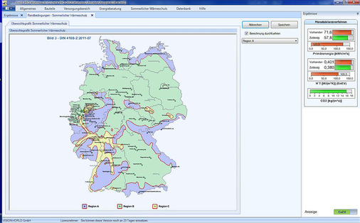 Beim Nachweis des sommerlichen Wärmeschutzes wird die Klimaregion berücksichtigt. - © Visionworld
