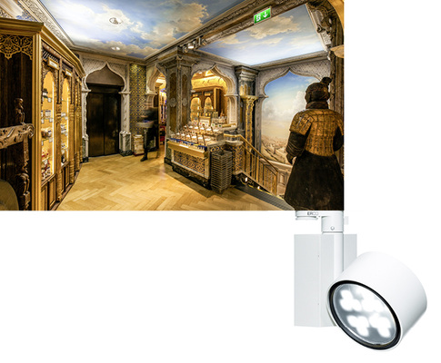 
Das orientalische Flair in Alfons Schuhbecks Gewürzladen am Münchener Platzel unterstreichen die LED-Strahler und -Downlights von Erco beeindruckend .



