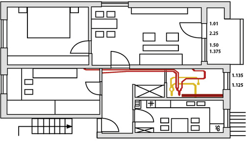 



4
 Leitungsführung in einer sanierten Wohnung. Die einzelnen Zuluftleitungen wurden aus Schallschutzgründen bewusst lang gehalten und „geschleift“. Für die komplette Montage kalkuliert Pluggit nur einen Tag pro Wohneinheit.
