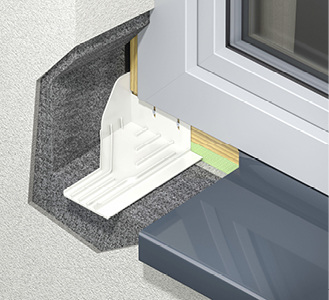 <p>
Das Entwässerungsmodul Delta von Gutmann garantiert einen dichten Fensterbankanschluss im Eckbereich zwischen Fenster und Fensterbank.
</p>

<p>
</p> - © Foto: Gutmann

