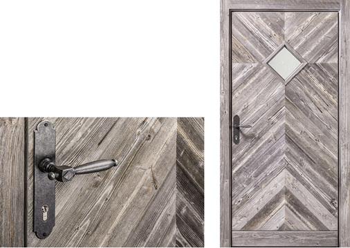 



Die sonnenverbrannten Altholz-Haustüren von Bayerwald bestechen durch ihre unverwechselbare Optik und besonderen Charme – die silbergraue Schalung stammt vom Holz alter Scheunen und macht jede Pforte zum Unikat. 
