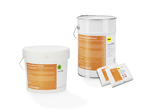 
Ganz einfach: Bauder Liquitec PU, das 1-Komponenten-Flüssigkunststoff-System – ohne Anmischen gebrauchsfertig direkt aus dem Eimer.Ganz schnell: Das Bauder Liquitec PMMA 2-Komponenten-Flüssigkunststoff-System für Details und kleine Flächen – einfach den Katalysator einrühren, fertig.



