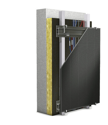 



Das Haltesystem mit einer Aluminium-Unterkonstruktion und filigranen, sichtbaren Halterungen bietet die Möglichkeit, einzelne Module ohne größeren Aufwand auszutauschen.
