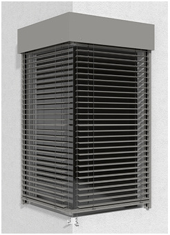 



Auch an Ganzglasecken funktioniert der blickdichte Sonnenschutz aus CDL Raffstoren.
