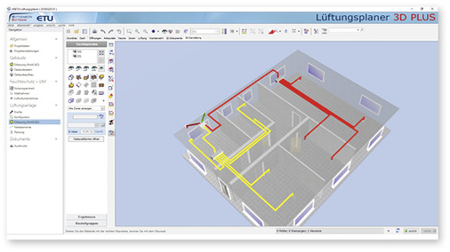 <p>

</p>

<p>

<span class="GVAbbildungszahl">5</span>

 Einige Programme verfügen über Schnittstellen zu 3D-Lüftungsplanungsprogrammen.

</p> - © Hottgenroth/ETU

