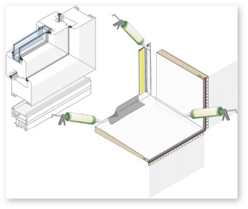 <p>
</p>

<p>
Implio P ist das Komplettsystem für den wind- und schlagregendichten Fensteranschluss bei WDVS: Es enthält Laibungs- und Keilplatte, Raffstore- oder Rollladenkasten, ergänzt durch ein Fensteranschlussprofil, Dichtkleber, Fensterbankabdichtung sowie Bordprofil oder Kunststoffwinkel.
</p> - © Grafik: Gutex

