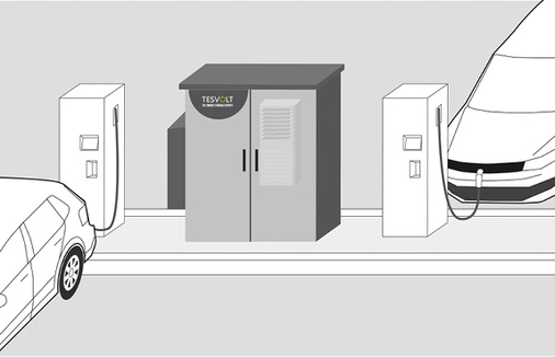 <p>
</p>

<p>
Tesvolt empfiehlt den 
TS HV 70
 Outdoor insbesondere fur die Versorgung von Ladesaulen fur E-Mobile im Freien.
</p> - © Tesvolt

