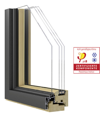 



Zwischen 3-fach-Verglasung und vierter Scheibe passt der Sonnenschutz – mit einem U
W
-Wert von 0,80 W/(m
2
K) erreicht die von Fensterbau Timm entwickelte Lösung die Effizienzklasse phB und somit das Passivhaus-Zertifikat.
