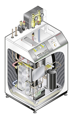 



Dank der Dampfeinspritzung und des Zusatz-Wärmetauschers mit elektronischem Expansionsventil arbeitet die Wärmepumpe bei Außentemperaturen bis  22 °C und liefert Vorlauftemperaturen bis 65 °C.
