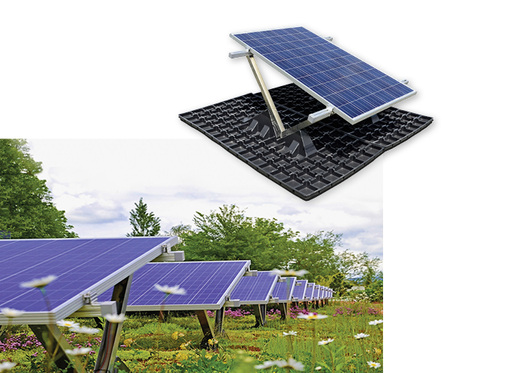 
Die Montage des Systems erfordert keine Durchdringung des Dachs. Als Ballastierung wird die Substratschicht genutzt.



