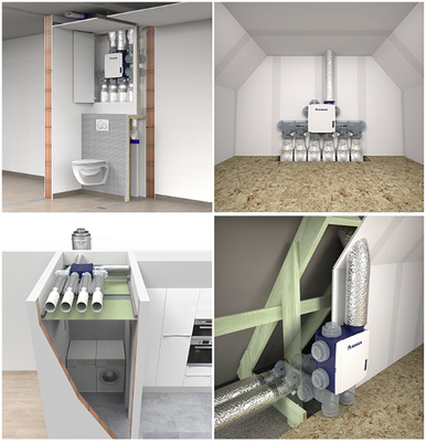 <p>
Kompakte Abmessungen ergeben – zusammen mit den Ventilkollektoren – vielfältige Einbaumöglichkeiten.
</p>

<p>
</p> - © Renson

