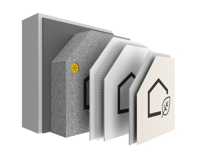 Ökologisches WDVS StoTherm AimS®; Bindemittel der Beschichtungen basieren tlw. auf nachwachsenden Rohstoffen (Kiefernöl). Neu: Kombination mit Dämmplatte aus nachwachsenden Rohstoffen. - © Step-ani-Motion, Köln