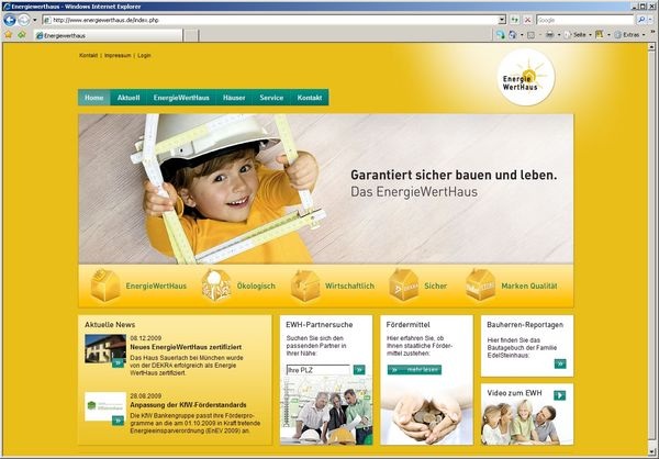 Webseite www.energiewerthaus.de.