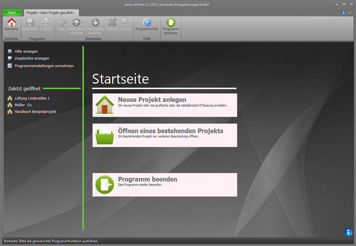 Startbild von enno AirPlan. - ennovatis Energiekonzept