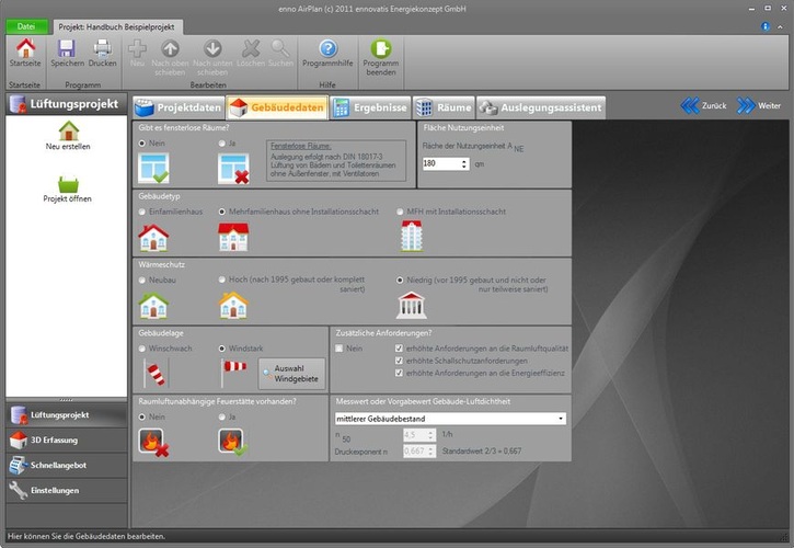 Gebäudeerfassung mit enno AirPlan. - ennovatis Energiekonzept