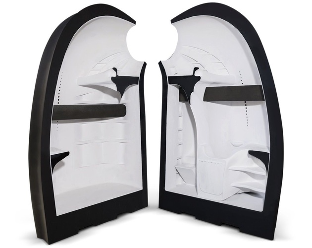 Wohnraum aus dem 3D-Plotter: Die beiden Haushälften entstanden im Schichtbauverfahren in 60 Stunden aus Sand und einem Bindemittel. - © 3M Deutschland / Florian Holzherr
 Wohnraum aus dem 3D-Plotter: Die beiden Haushälften entstanden im Schichtbauverfahren in 60 Stunden aus Sand und einem Bindemittel. - 3M Deutschland / Florian Holzherr