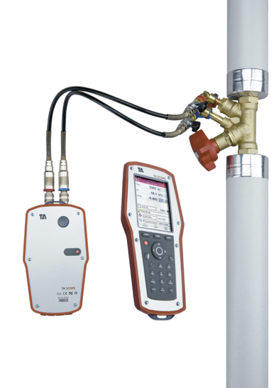 Daten für die Diagnose hydraulischer Systeme lassen sich mit dem Einregulierventil Stad und dem Computer TA Scope messen und dokumentieren.