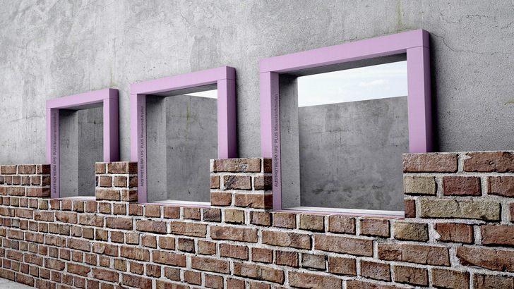Mit einem Lambda-Wert von 0,032 W/(mK) gewährleistet der neue Austrotherm PLUS Mauerrandstreifen eine wärmebrückenfreie Umkleidung von Tür- und Fensteröffnungen im zweischaligen Mauerwerk. - © Bild: Austrotherm

