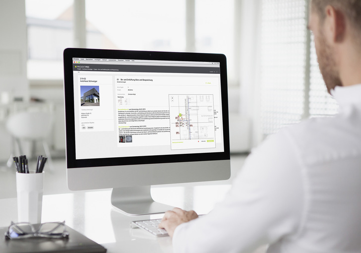 Büro und Projekte managen kann man heute überall – am Arbeitsplatz, auf der Baustelle, im Zugabteil oder Home-Office. - © Bild: PROJEKT PRO
 Büro und Projekte managen kann man heute überall – am Arbeitsplatz, auf der Baustelle, im Zugabteil oder Home-Office.