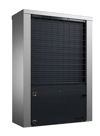 Buderus hat die Außeneinheit der Luft/Wasser-Wärmepumpe überarbeitet und mit einem Diffusor versehen. Er trägt dazu bei, dass sich der Schall nicht direkt nach vorne, sondern gedämpft entlang dem Diffusor-Auslass ausbreitet.