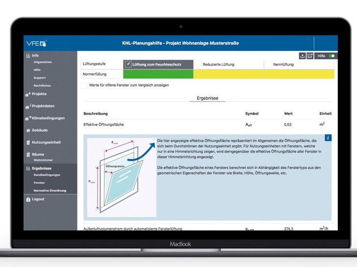 Software erleichtert Lüftungsplanung. - © VFE
