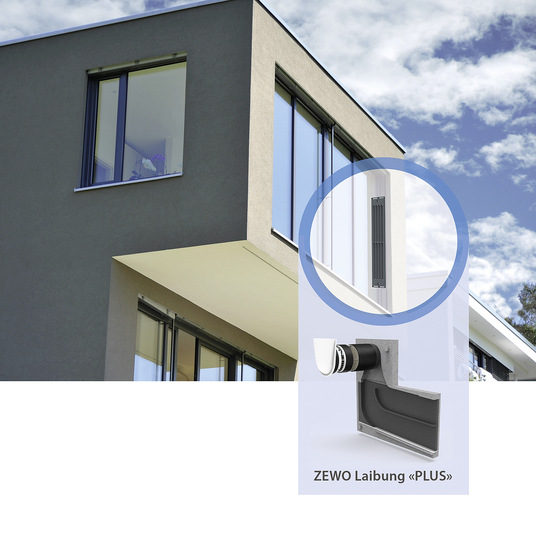 Zewo Laibung Plus bietet sich als Lösung an, um ein dezentrales Lüftungsgerät an Fensterlaibungen einzubauen. - © Bild: Zewotherm
