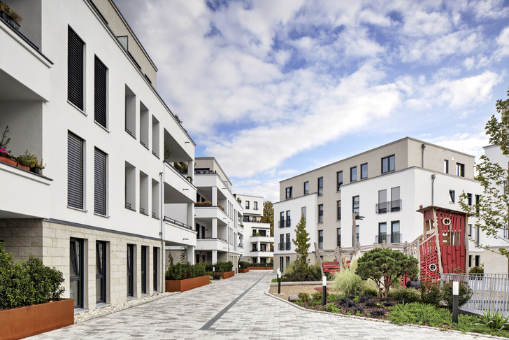 Die neue Anlage „Parkside“ in Weinsberg bietet mit rund 7600 Quadratmetern reichlich Wohnraum in einem verkehrsberuhigten Quartier - © Bild: Unipor, München/ Rahel Welsen,
Darmstadt
