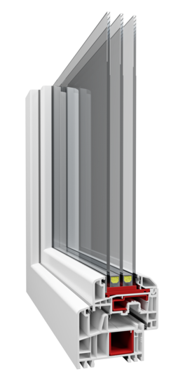 Ausgestattet mit einem 6-fach-Kammer­system zwischen Rahmen und Flügel sowie drei Dichtungs­ebenen bieten Fenster und Balkontüren der WnD-Serie Eltan eine sehr gute Wärmedämmung bereits in der Standardausstattung. - © Bild: WnD, Oknoplast-Gruppe
