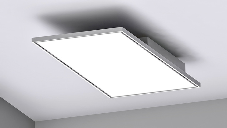 Die Indusail-Deckensegel bestehen grundsätzlich aus einem Akustiksegel zur Schallabsorption und Lichtreflexion. Je nach Ausführung lassen sie sich mit einer Umluftkühleinheit und einem Luftanschlusskasten ergänzen.